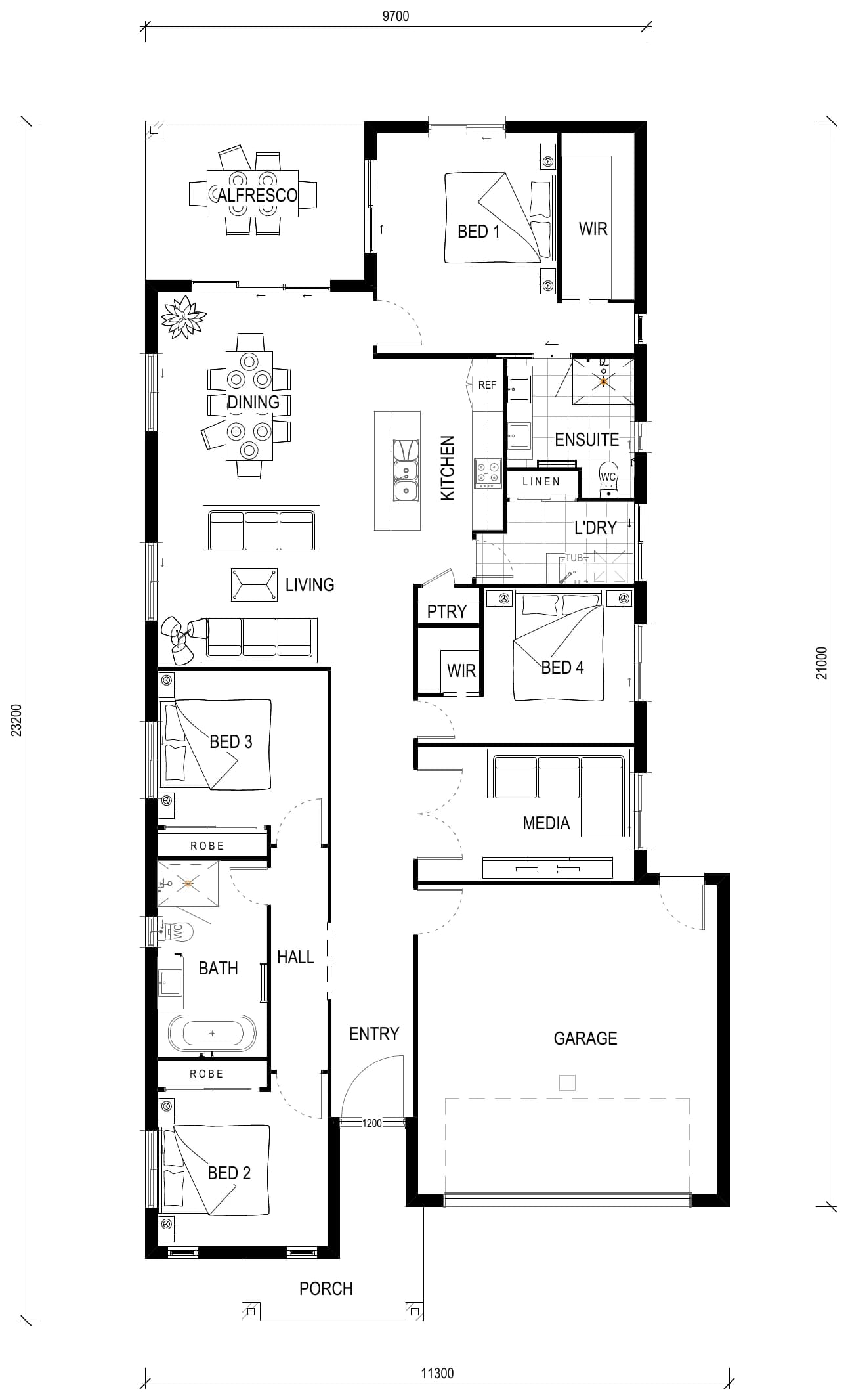 The Willow floor plan